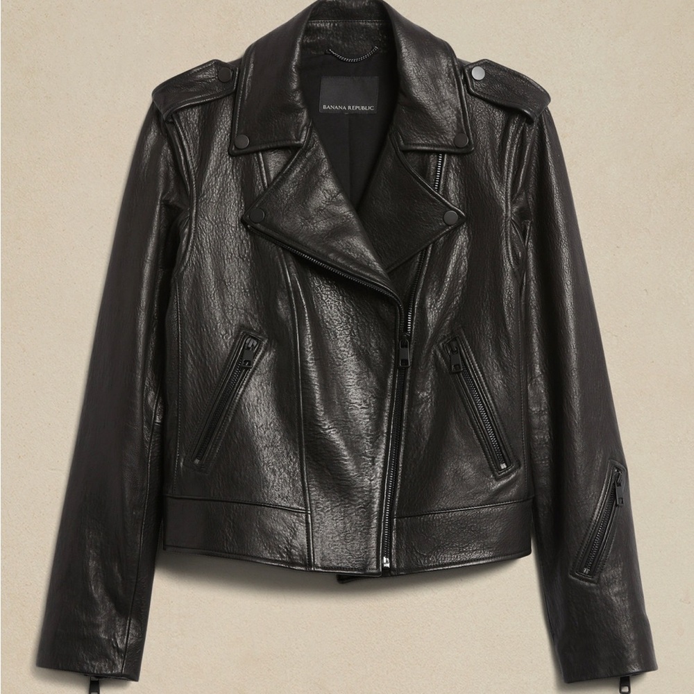 COPY - Banana Republic Essential Leather Jacket.